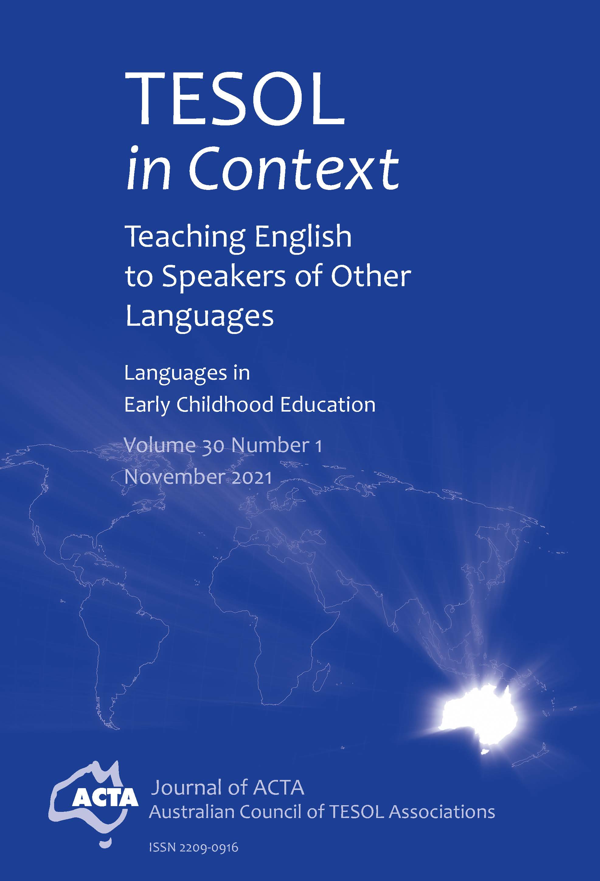 Cover Image for TESOL in Context Volume 30 Number 1, November 2021